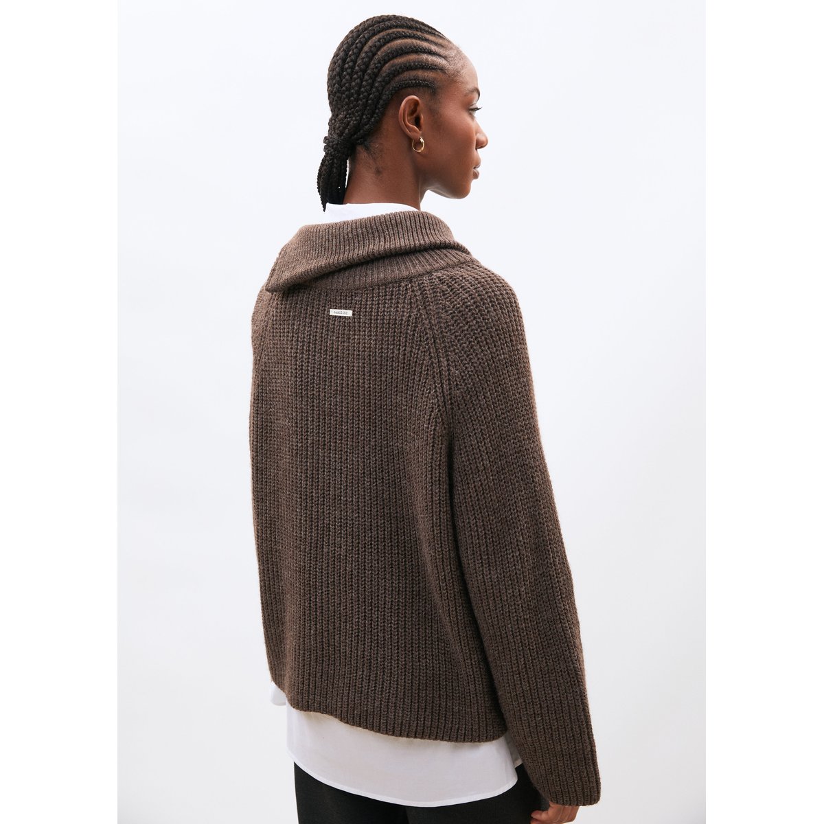 Pull col montant taupe, HUMILITY