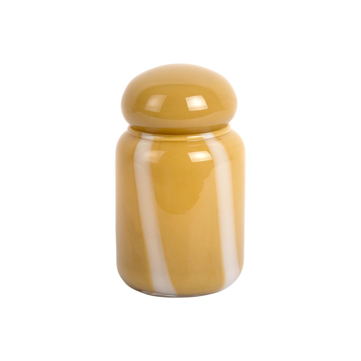 Vase Verre DULCE RAYA jaune ocre, PRESENT TIME