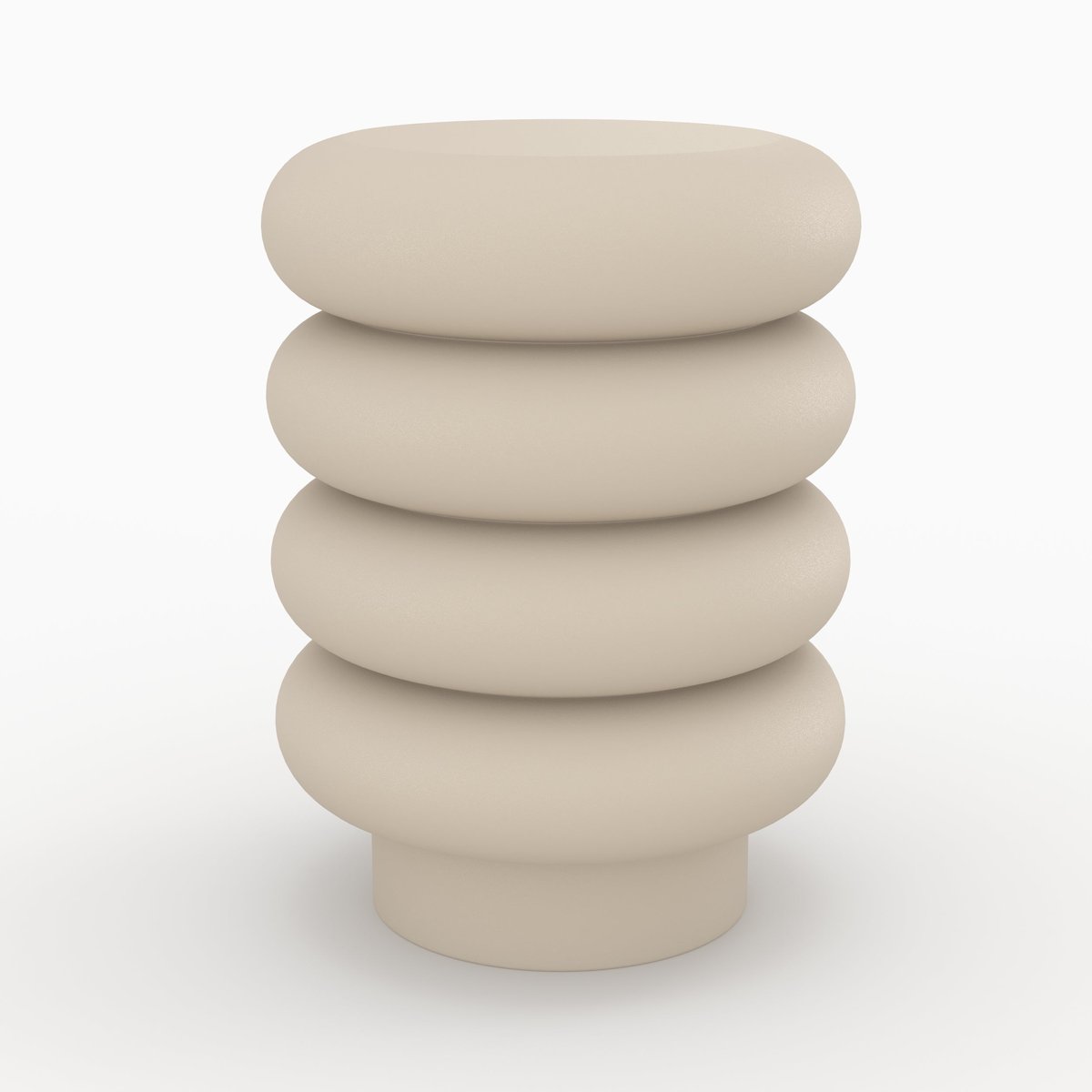 Tabouret rond en métal H41 cm - FÉLICIE gris, MAISON PAVANE