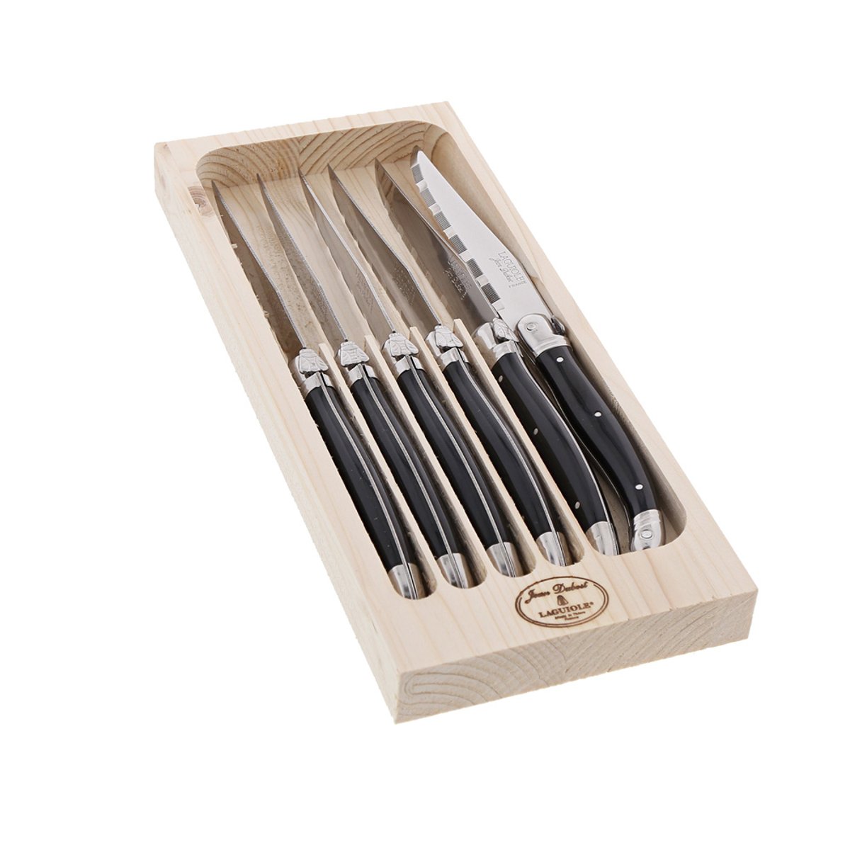 Couteaux , coffret 6-LAGUIOLE noir, JEAN DUBOST