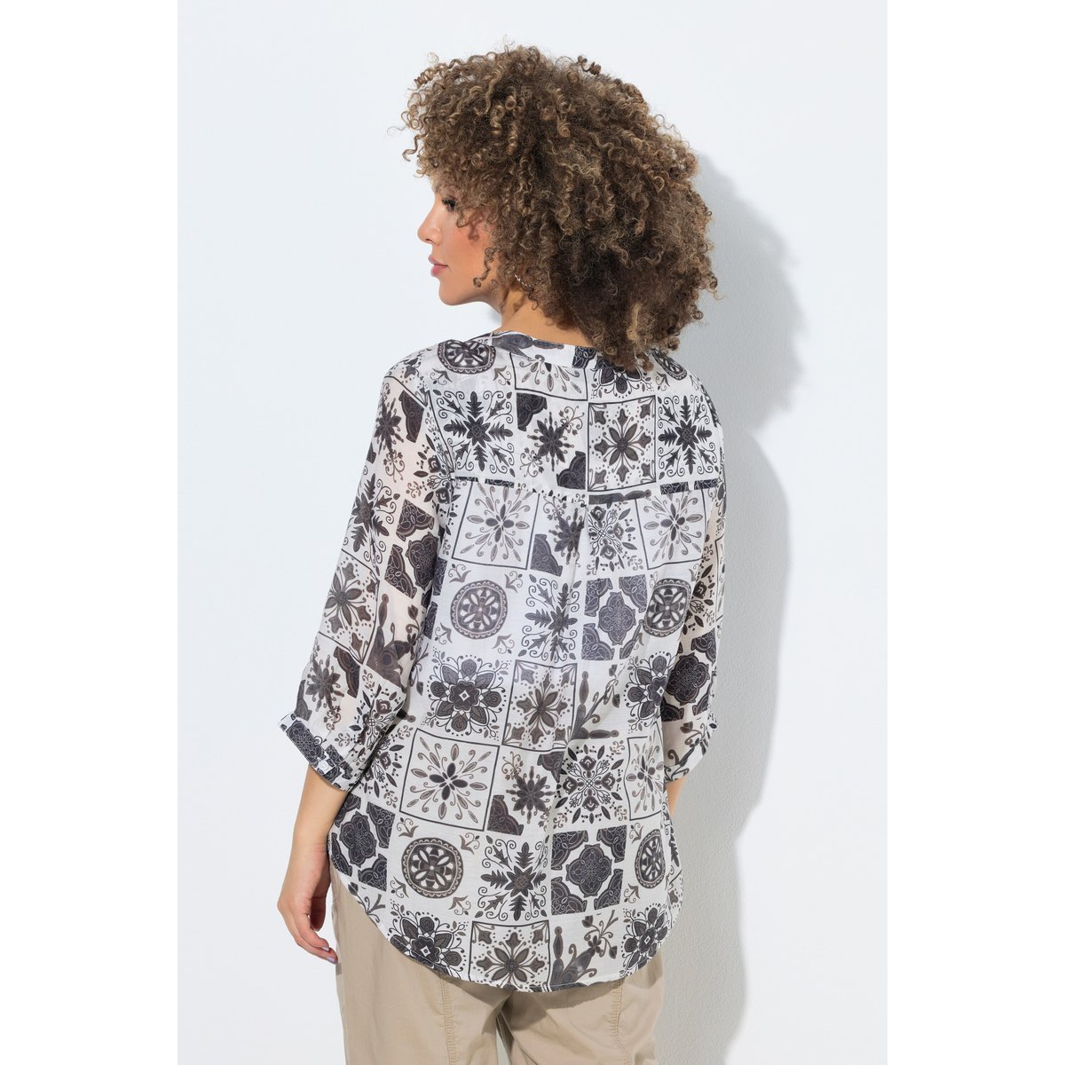 Tunique motif mosaïque noir, ULLA POPKEN