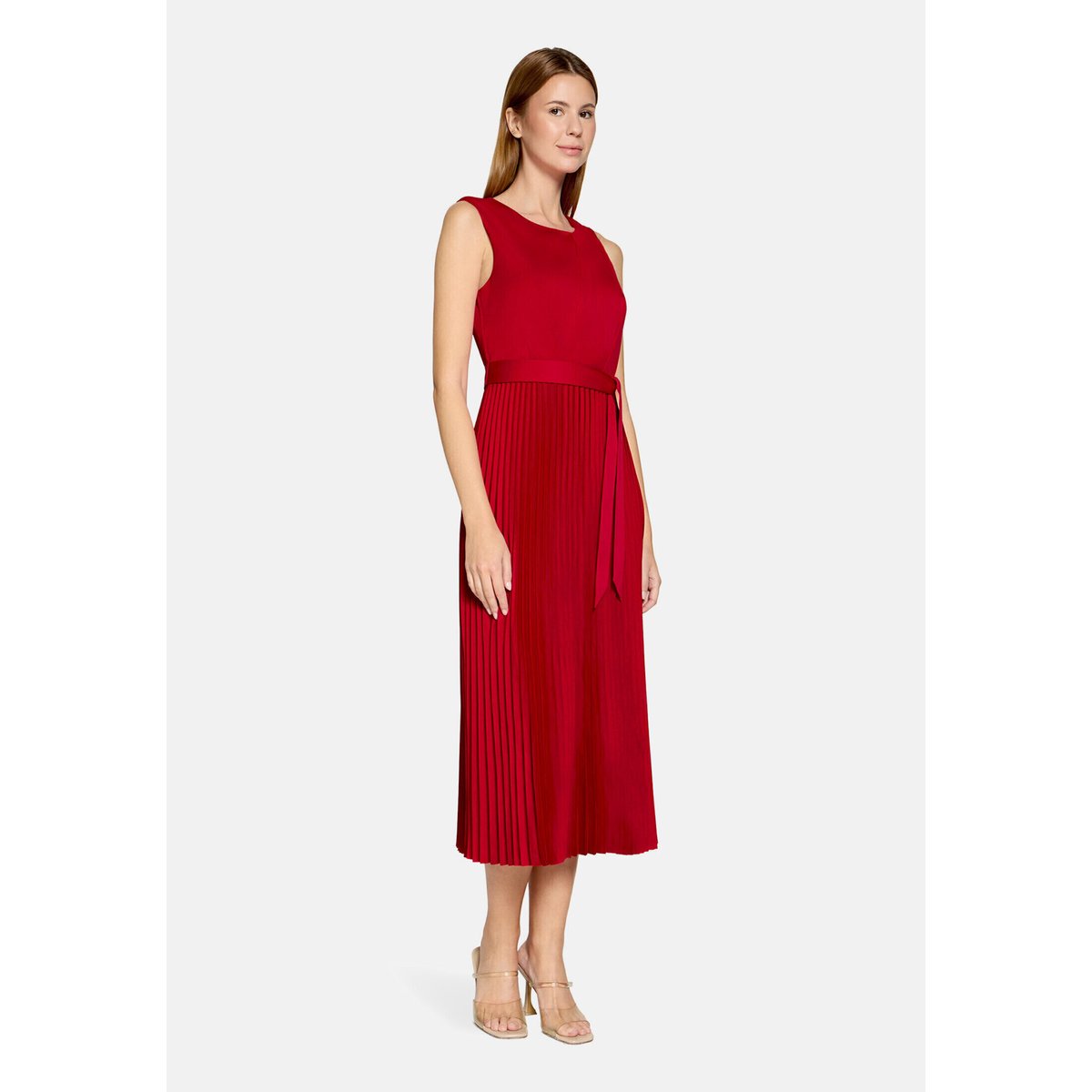 Robe de cocktail à plis red rose, VERA MONT