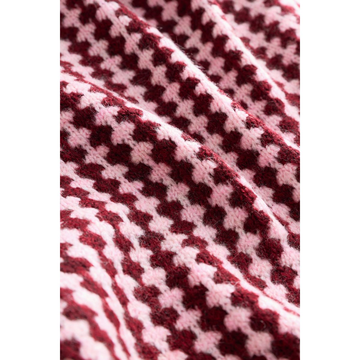 Écharpe triangle en maille pied-de-poule rose/rouge, NEXT