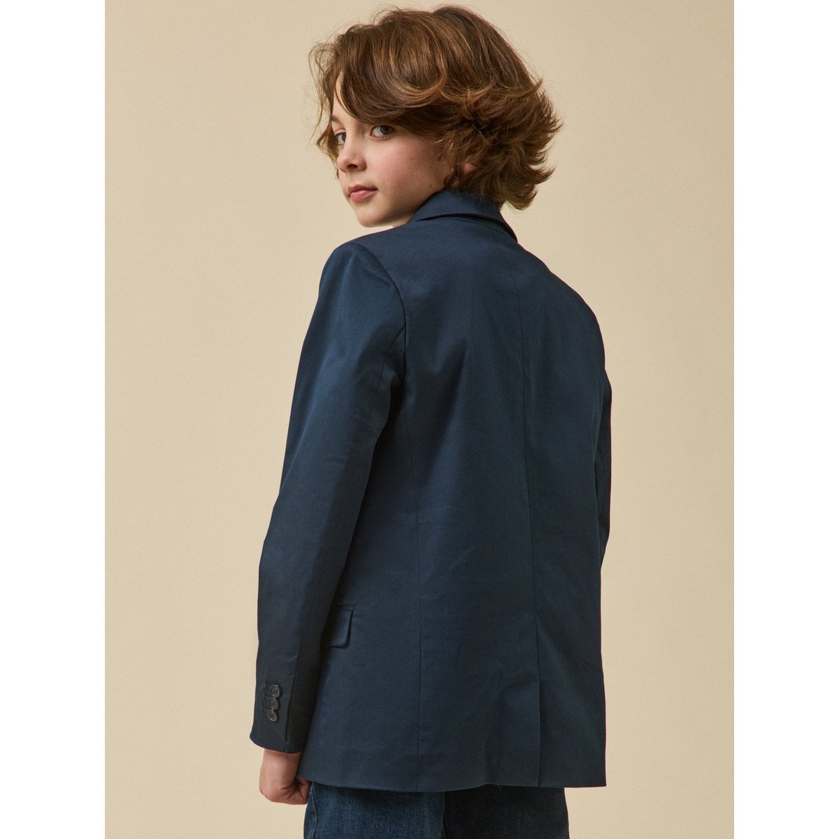 Veste de costume - Collection fêtes et mariages bleu fonce uni, CYRILLUS