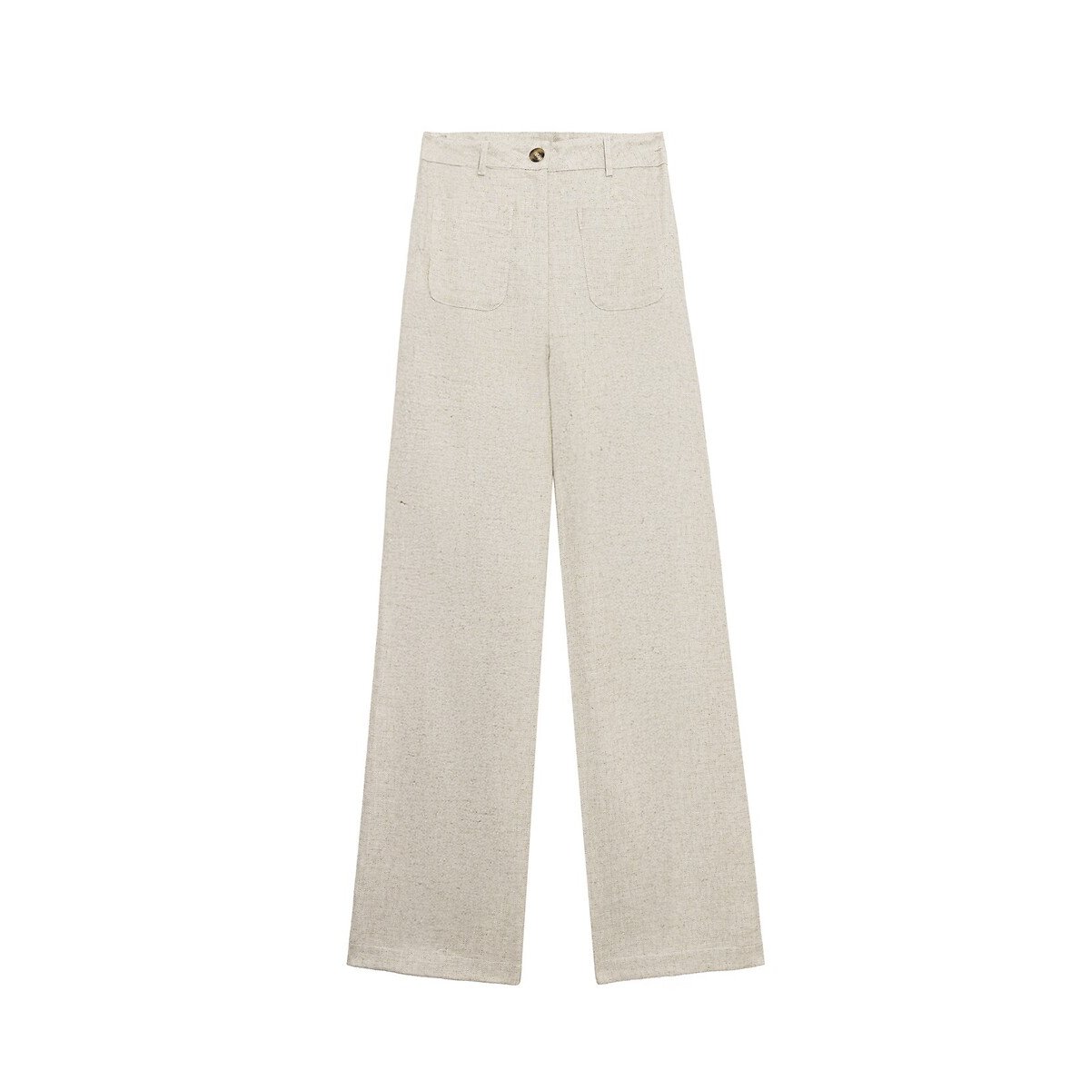 Atlanty Flared Trousers in Linen/cotton natural, LA PETITE ETOILE