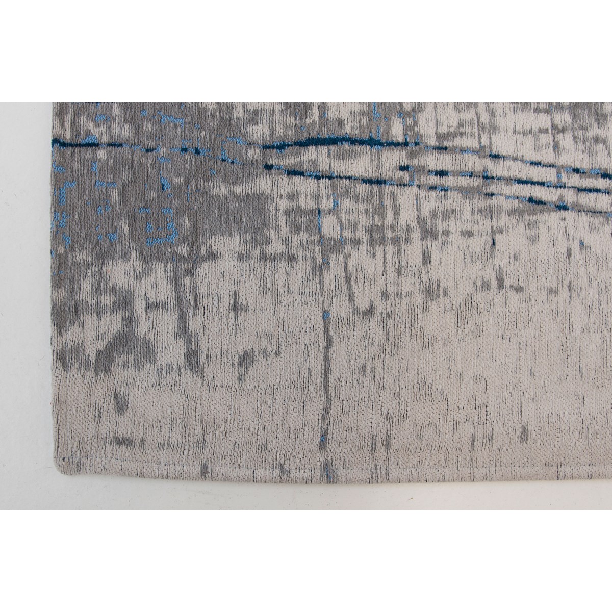Tapis salon et chambre tissé plat GRIFF - Bronx Azurite - Louis de Poortere bleu, NOVATREND