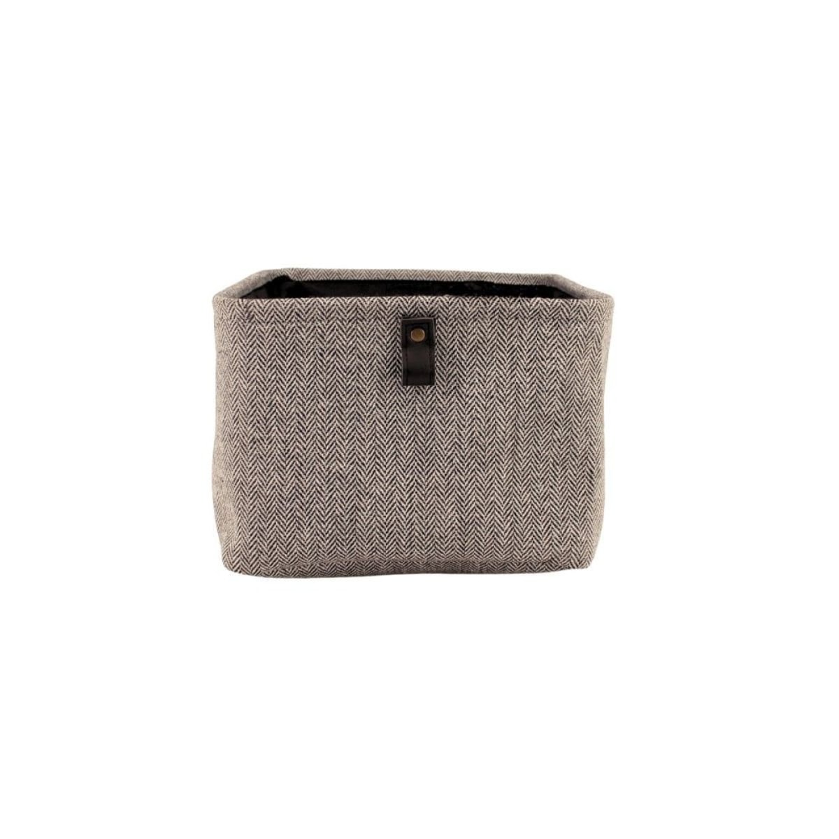 Panier rectangulaire à motifs 36x26x18cm gris foncé, ORNAMI