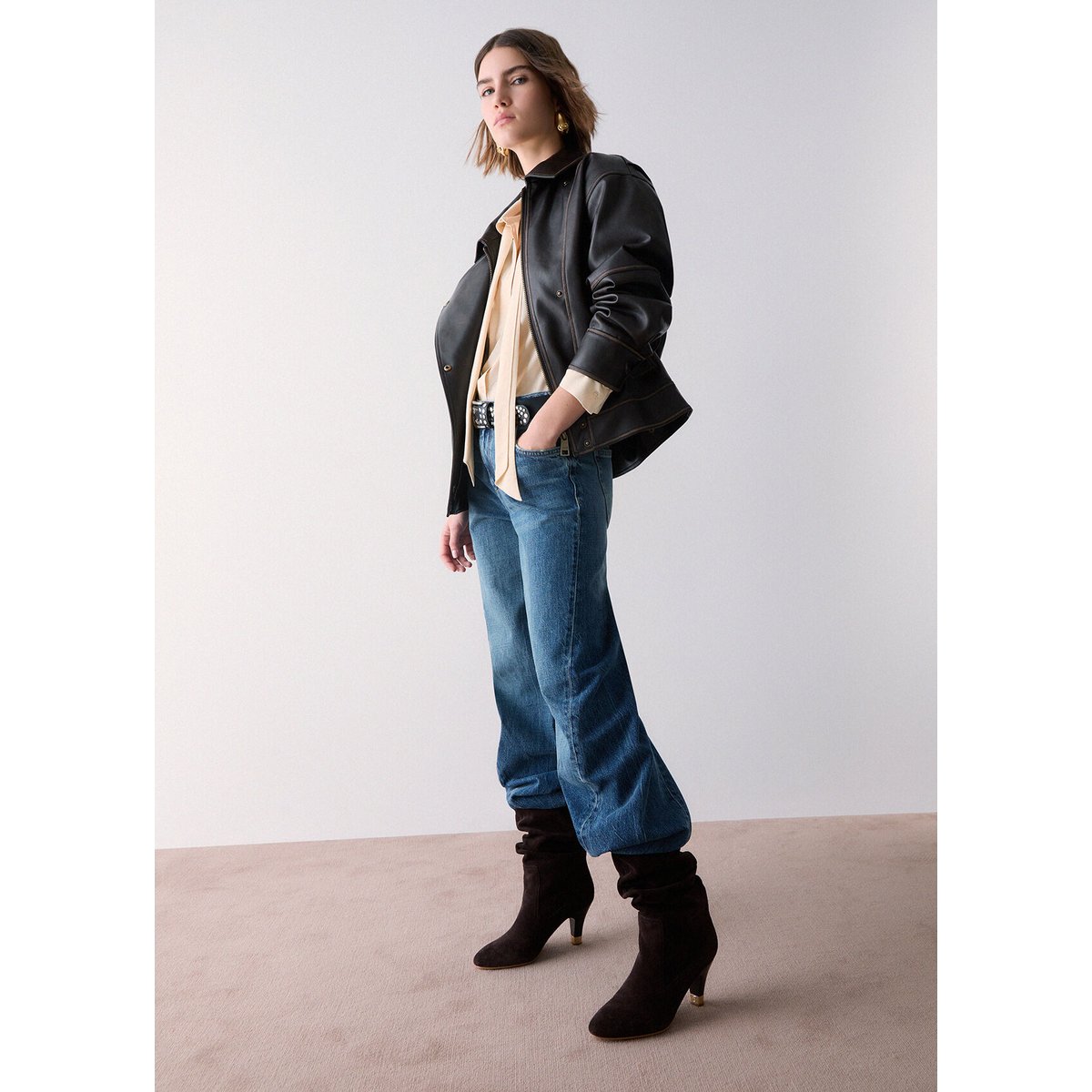 Jean avec coutures asymétriques denim bleu, LIU JO