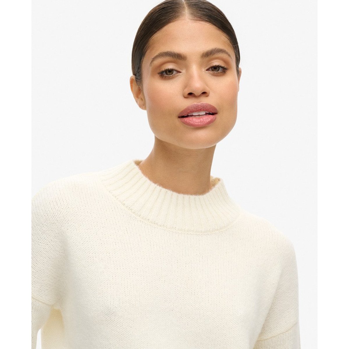 Pull à col cheminée Essential blanc vif, SUPERDRY