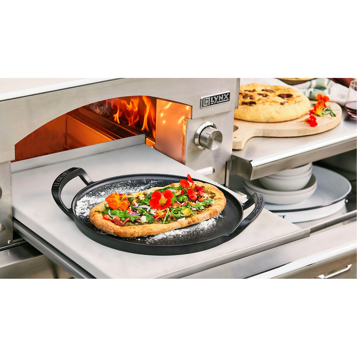 Plaque à pizza collection Barbecue noir mat, LE CREUSET