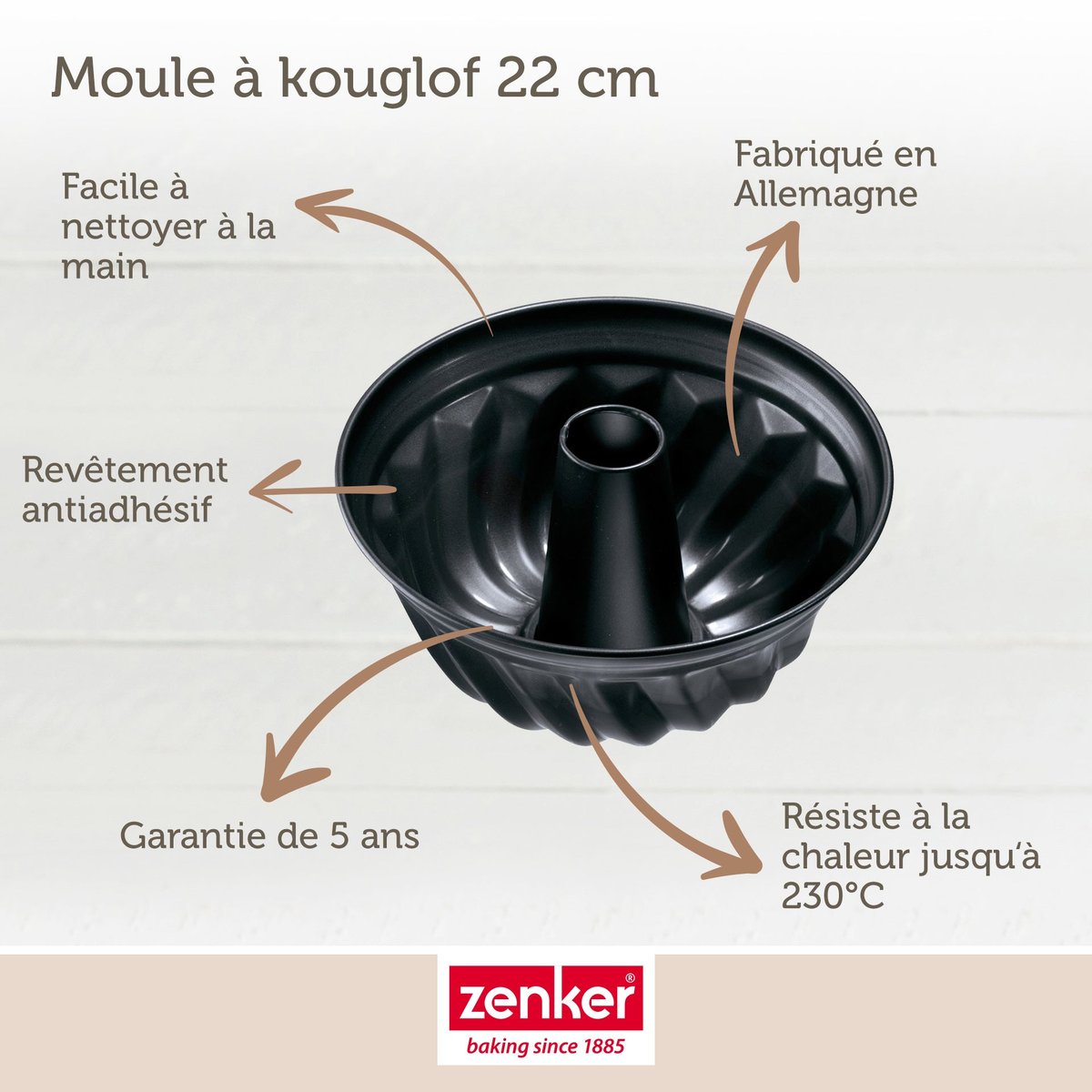 Lot de 2 moules à gâteaux 22/22 cm Black metallic Black noir, ZENKER