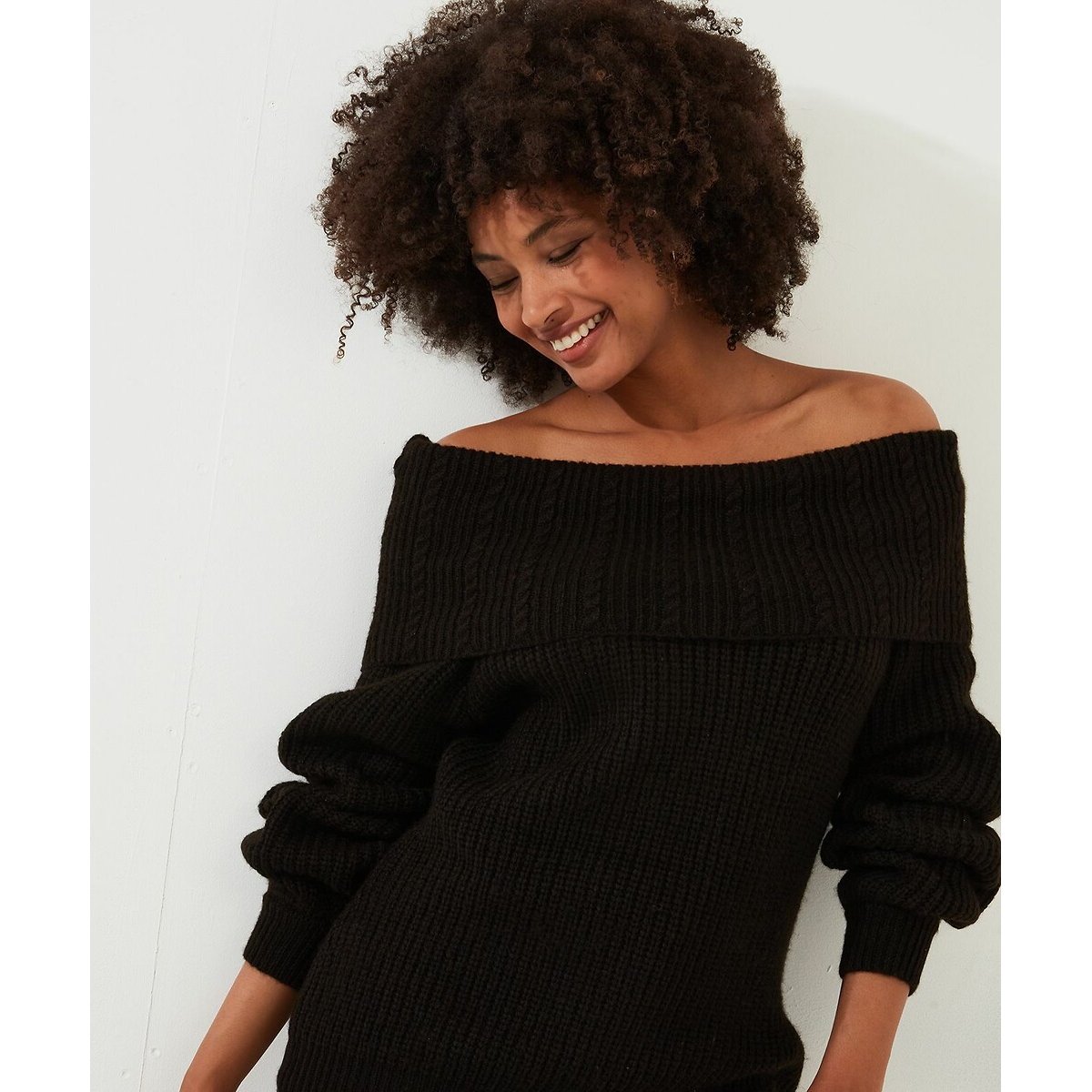 Balloon Sleeve Jumper black, JOE BROWNS