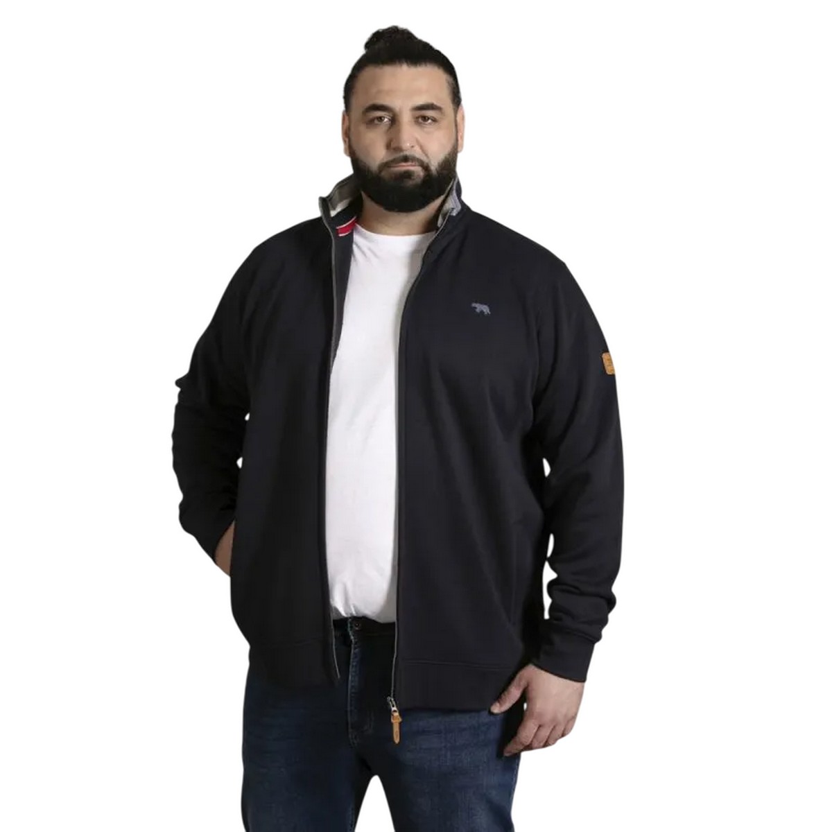 Veste à col montant grande taille JOHNSON noir, DUKE