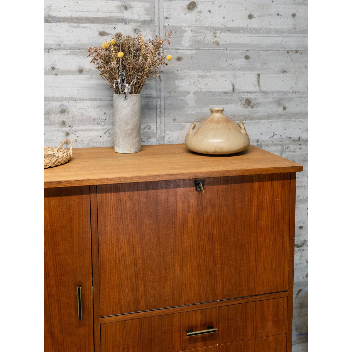 Buffet à roulettes en bois Gustave N°592 - Bon état bois foncé, DEBONGOUT