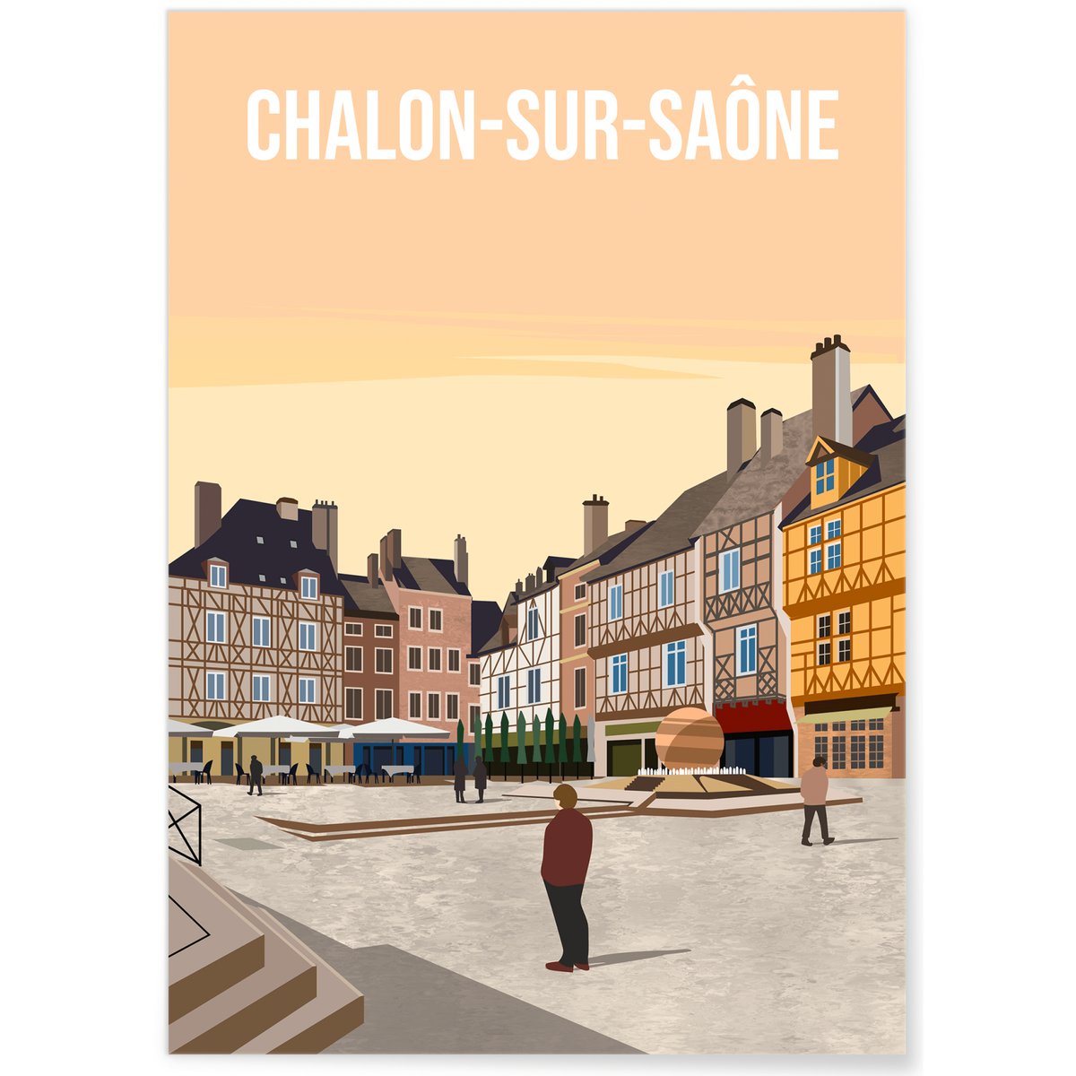 Affiche ville Chalon-sur-Saône blanc, L'AFFICHERIE