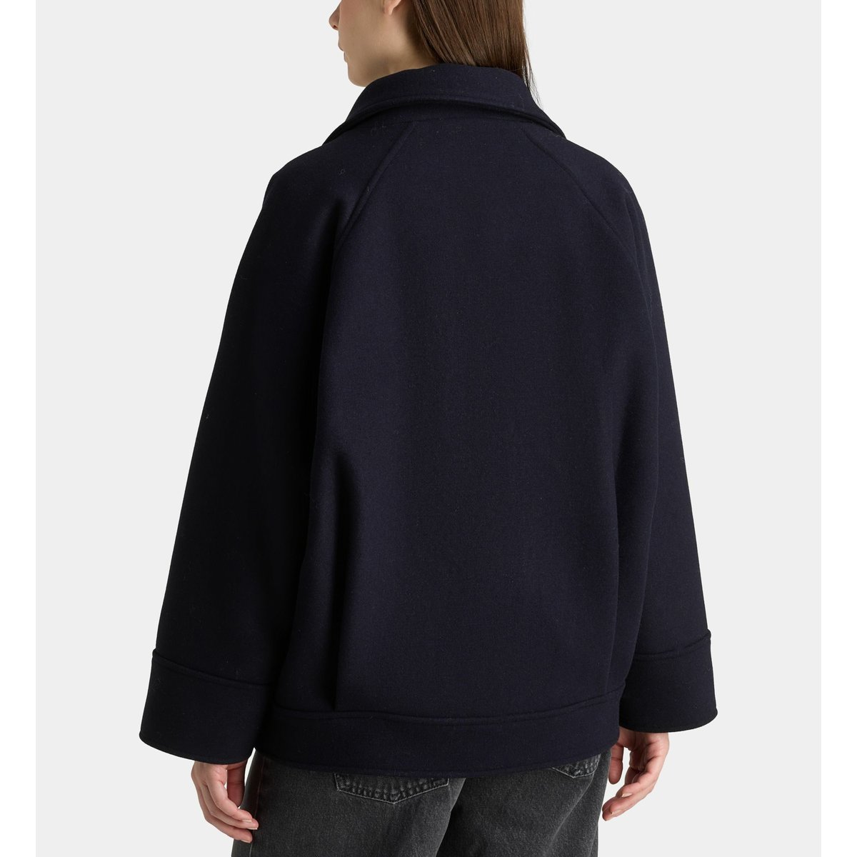 Manteau caban court turner laine recyclée bleu marine, GALERIES LAFAYETTE