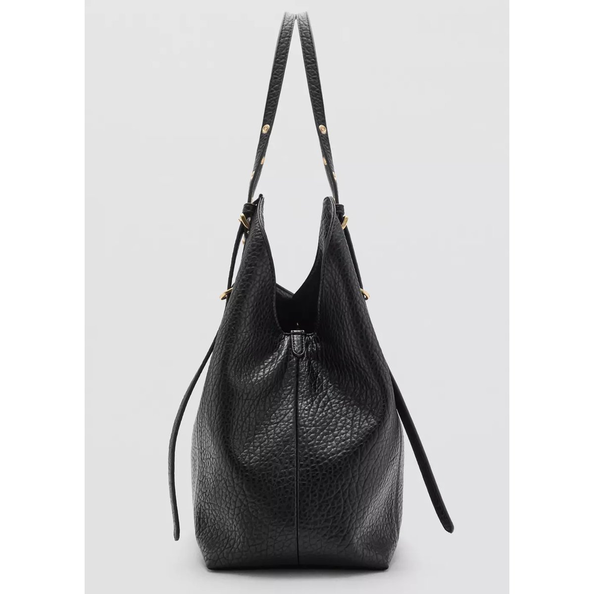 Sac seau boucles noir, MANGO