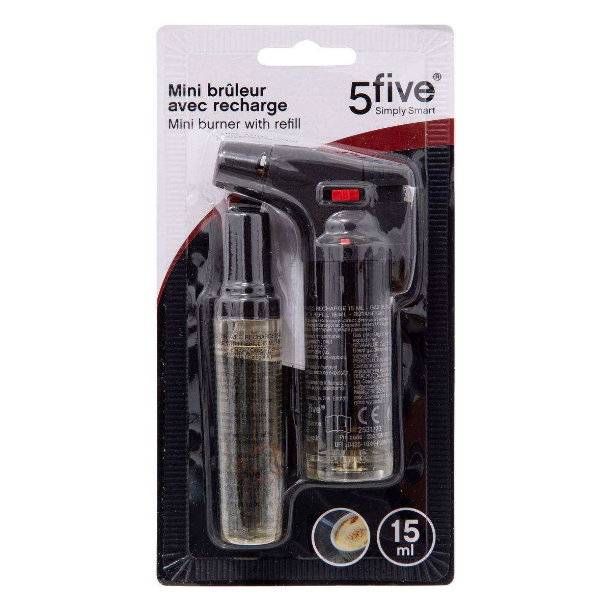 Mini brûleur + recharge 18ML noir, 5FIVE SIMPLY SMART