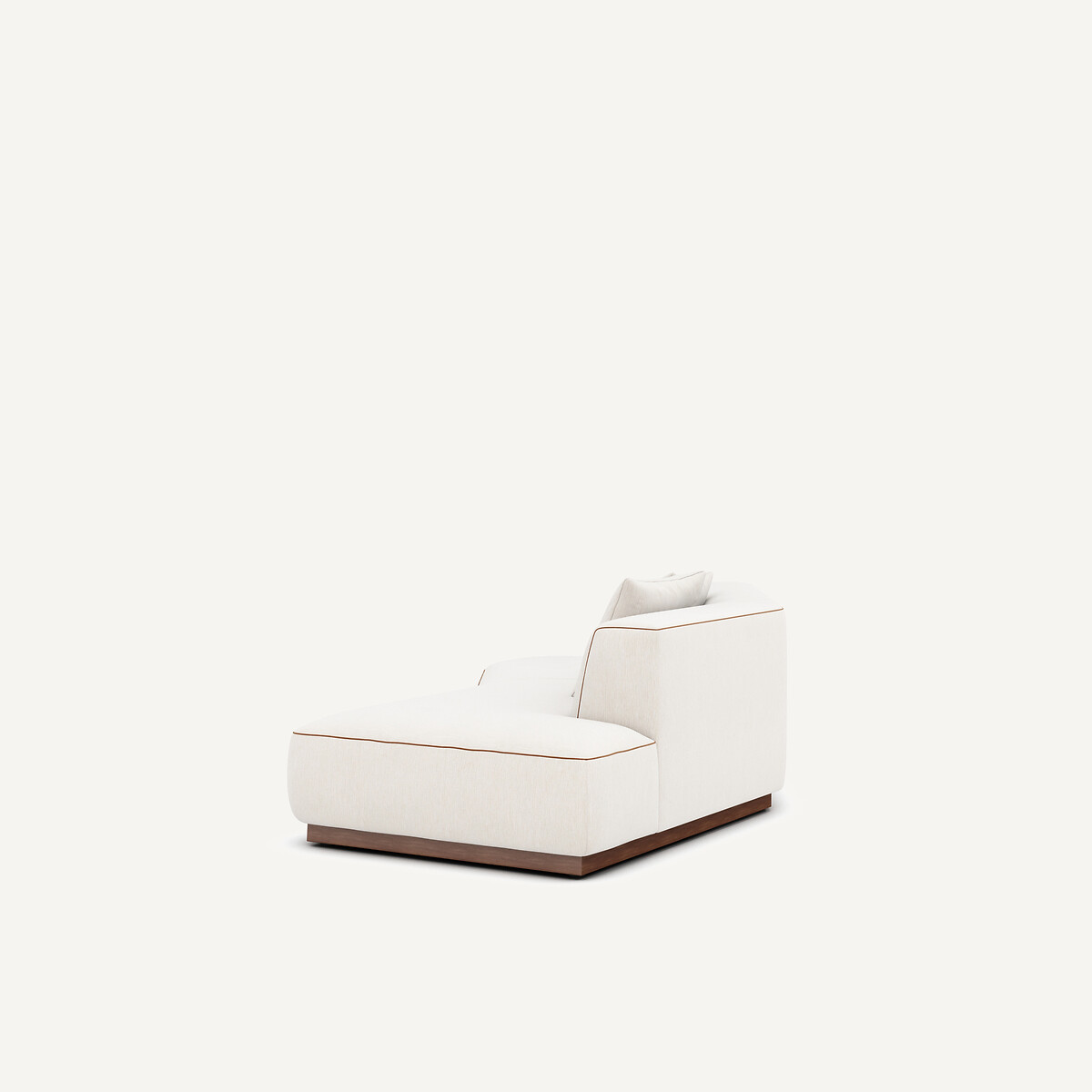 Demi-canapé droit en velours chenille, JACOPO blanc, AM.PM