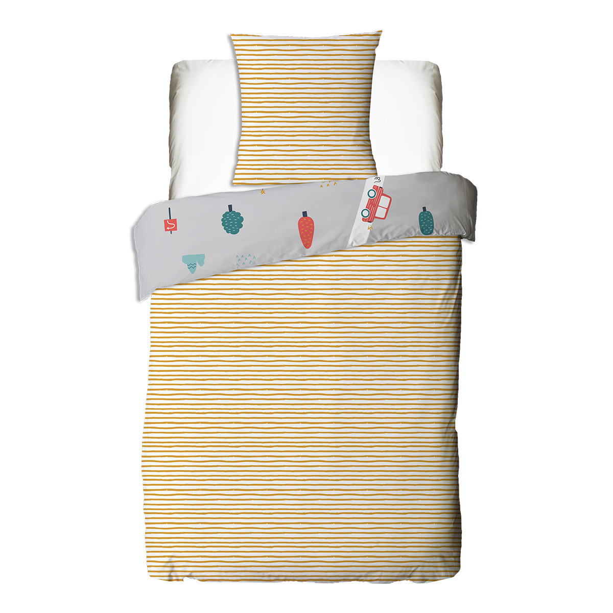 Parure de lit enfant circuit voiture ROADIES gris, FUTURE HOME