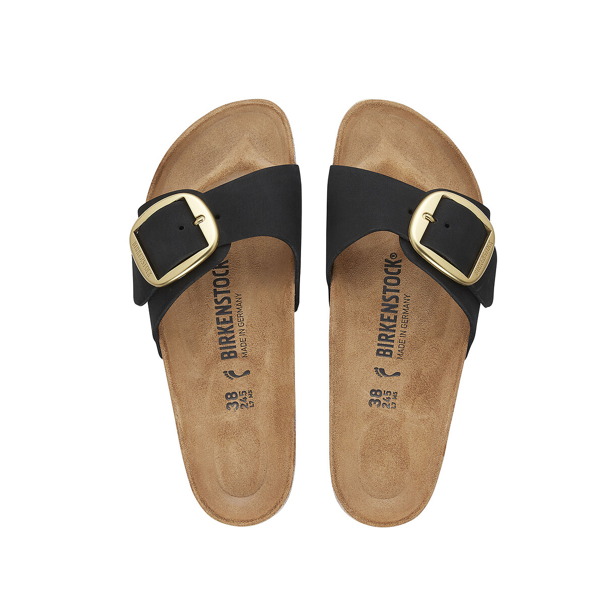Mules simple bride MADRID BIG BUCKLE noir, BIRKENSTOCK