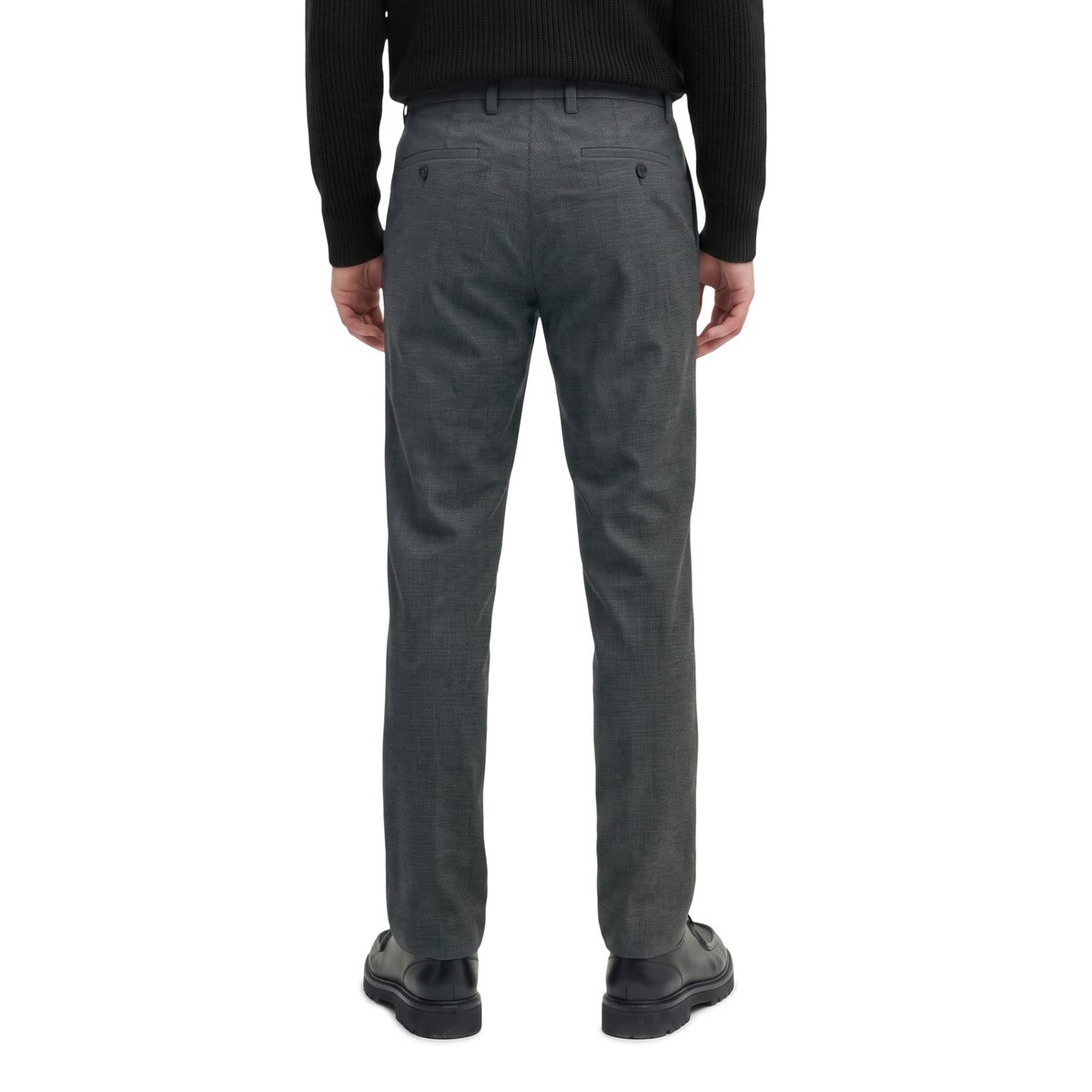Pantalon chino modèle Morot, coupe jogger, plis, coupe fuselée en mélange élastique de coton bio et de viscose gris foncé, MARC O'POLO