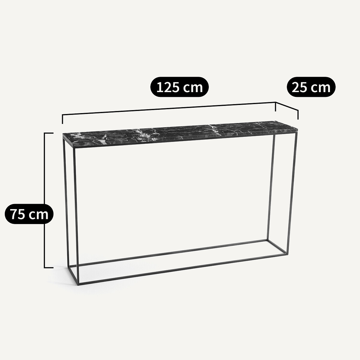 Consola de mármol ámbar/metal de acero, an. 25 cm Ambrette mármol ámbar, AM.PM