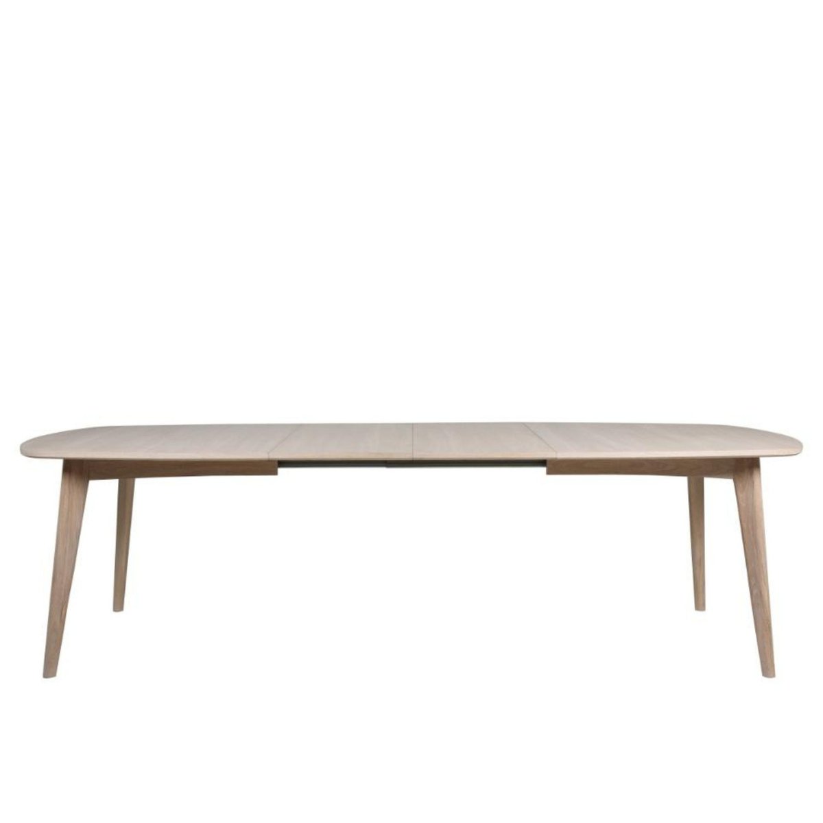 Table à manger ovale en bois blanchi + 2 allonges 8/12 places L180/270 - MARTINE bois clair, HELLIN, DEPUIS 1862