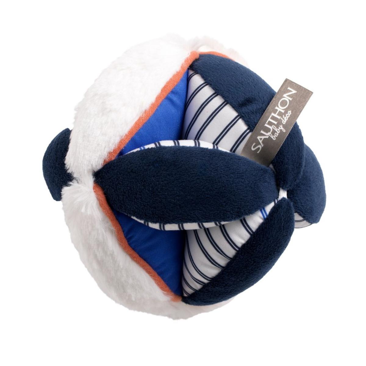Balle sensorielle BABY SAILOR bleu, blanc, orange, SAUTHON
