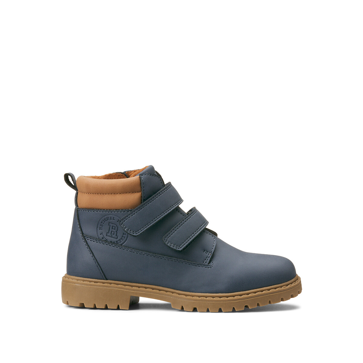 Kids' Ankle Boots with Fleece Lining and Touch 'n' Close Fastening navy blue, LA REDOUTE COLLECTIONS