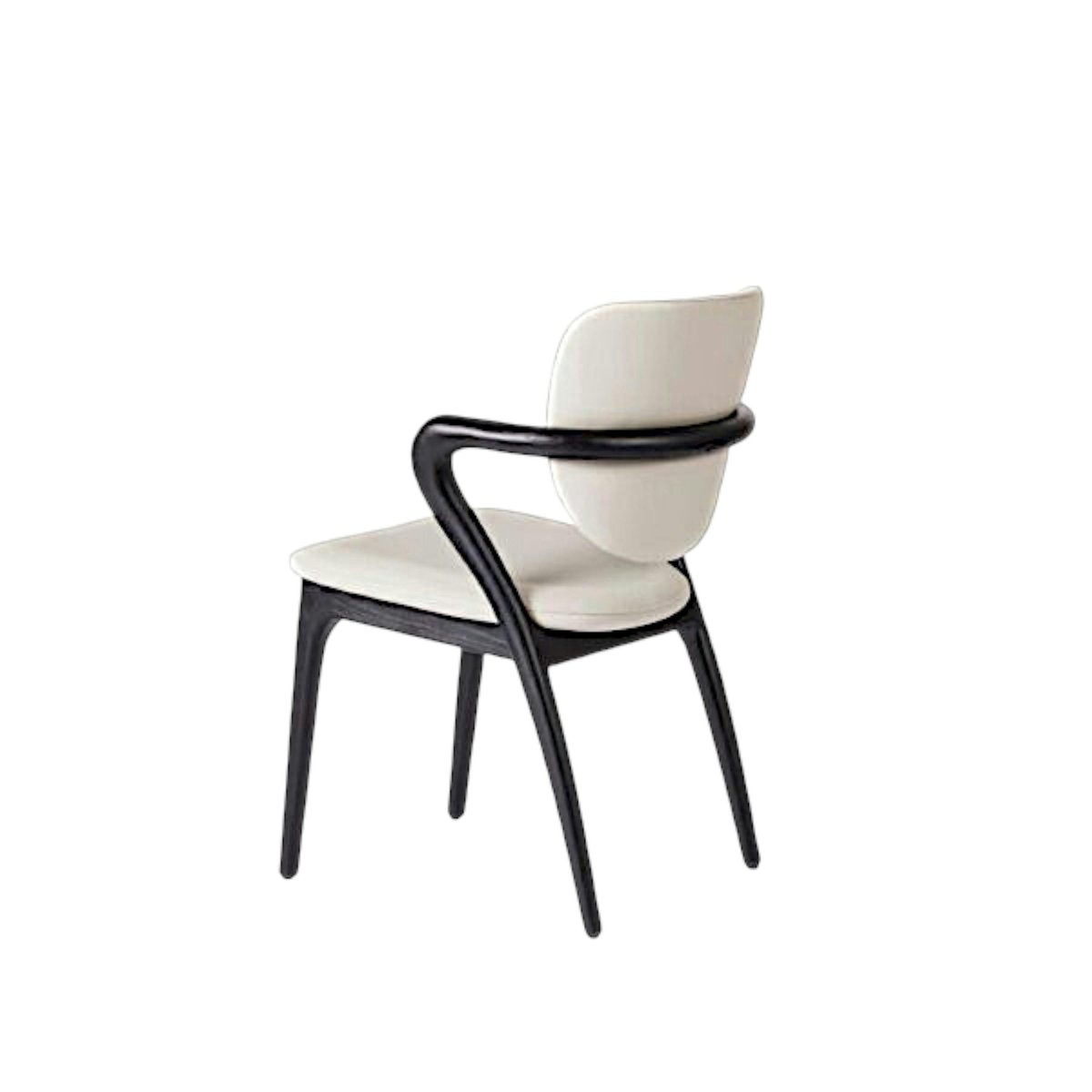 Chaise en cuir avec accoudoirs ALDER gris clair - noir, PIER IMPORT