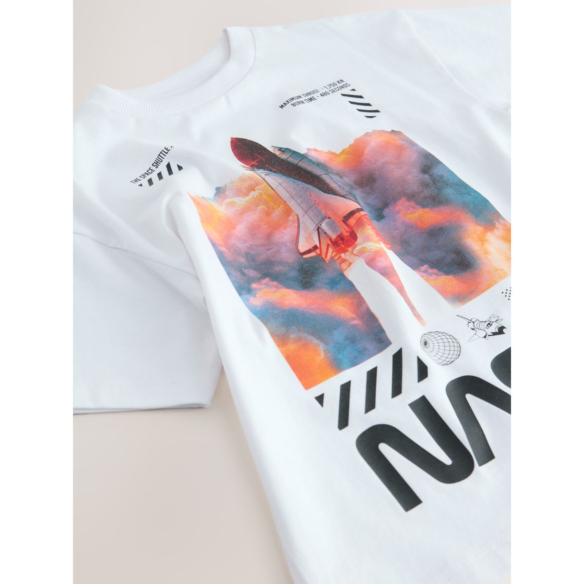 T-shirt nasa à manches courtes blanc, NEXT