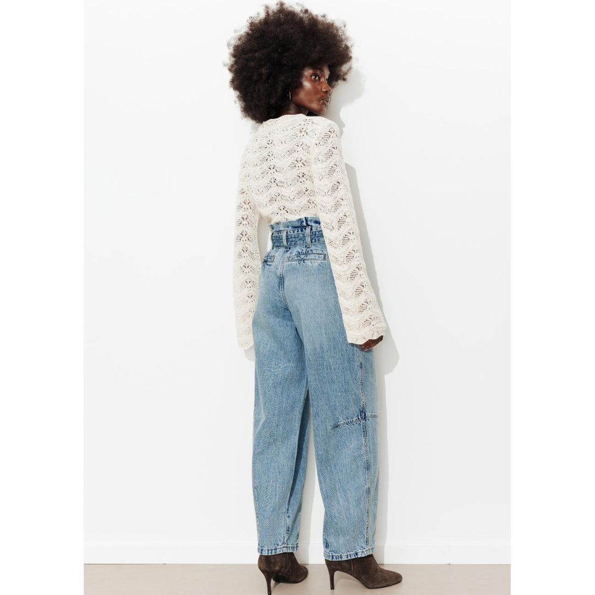 Jean paperbag taille haute jean moyen, PROMOD