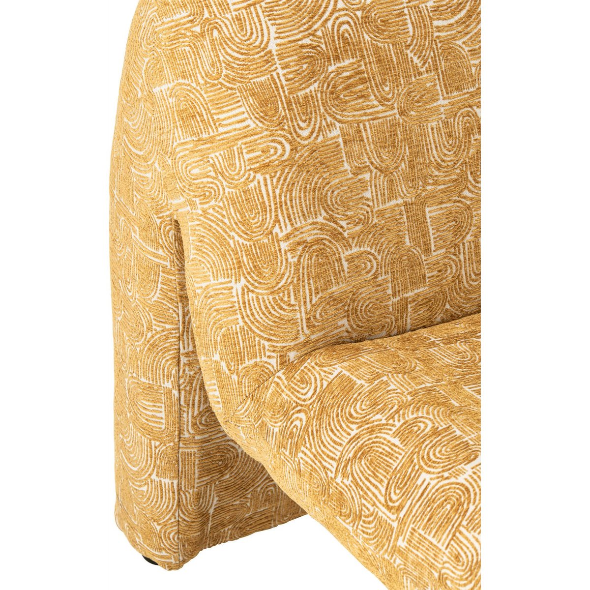 Chaise longue en tissu motif graphique ocre, RECOLLECTION