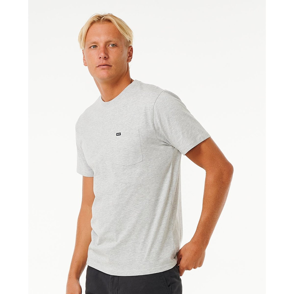 T-Shirt PLAIN POCKET TEE gris chiné, RIP CURL