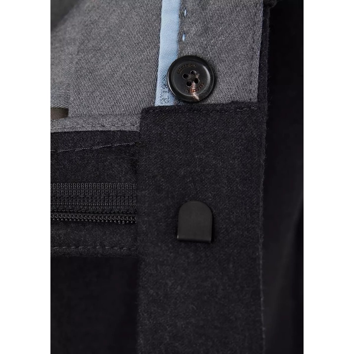 Pantalon de costume en flanelle de laine italienne, coupe slim fit gris anthracite, MANGO MAN