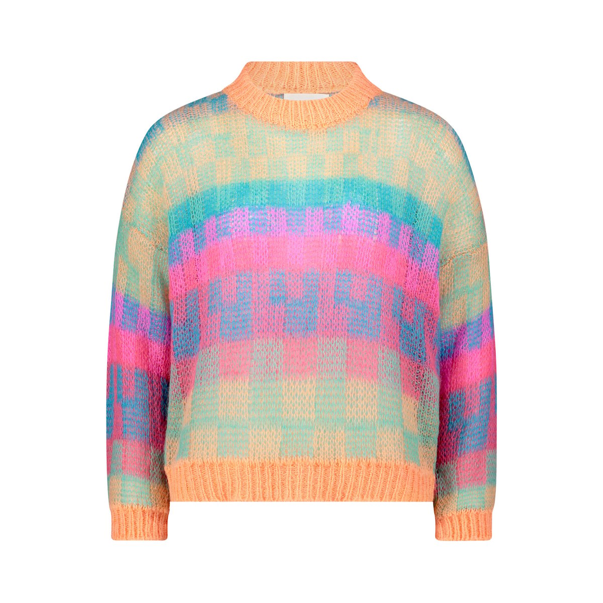 Pull-over en maille à encolure ronde orange/pink, CARTOON