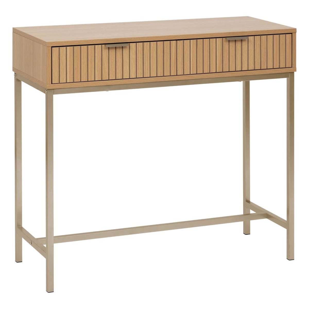Console 2 tiroirs en bois TASSO marron, ATMOSPHERA