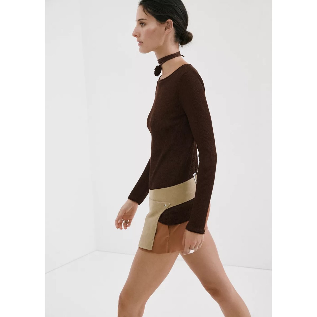 Pull-over en maille fine chocolat, MANGO