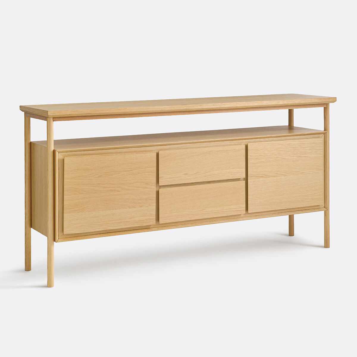 Buffet 2 portes, 2 tiroirs, plaqué chêne, Elina coloris chêne, LA REDOUTE INTERIEURS