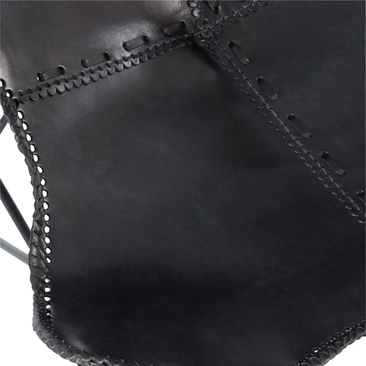 Fauteuil papillon en métal et cuir - ALTO noir, HELLIN, DEPUIS 1862