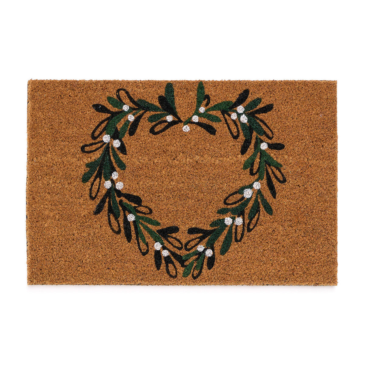 Christmas Mistletoe Heart Coir Doormat multi-coloured, MY MAT