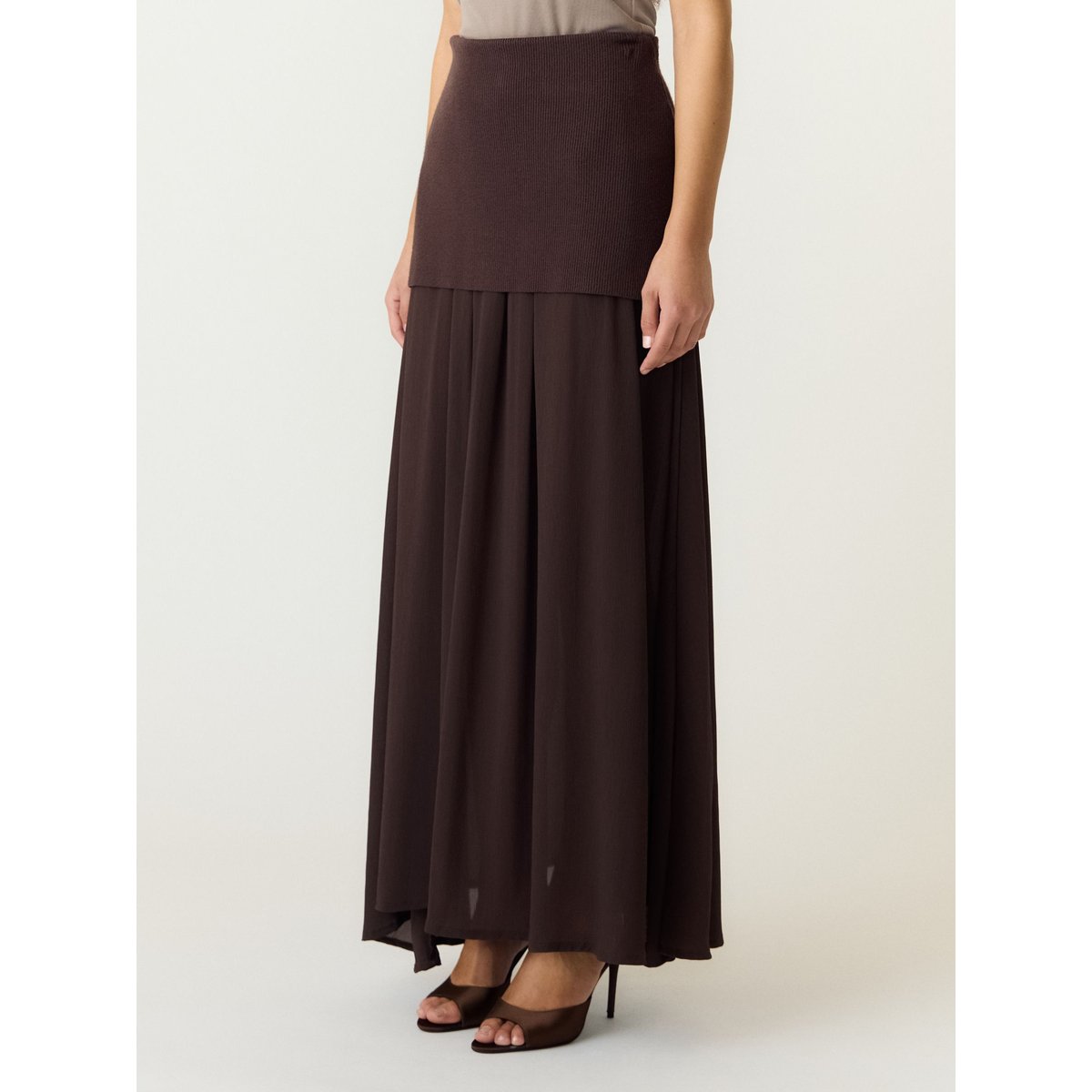 Jupe En Maille marron - coffee bean1, YAS