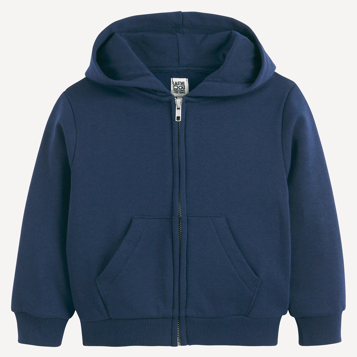 Sweat zippé à capuche en molleton bleu marine, LA REDOUTE COLLECTIONS