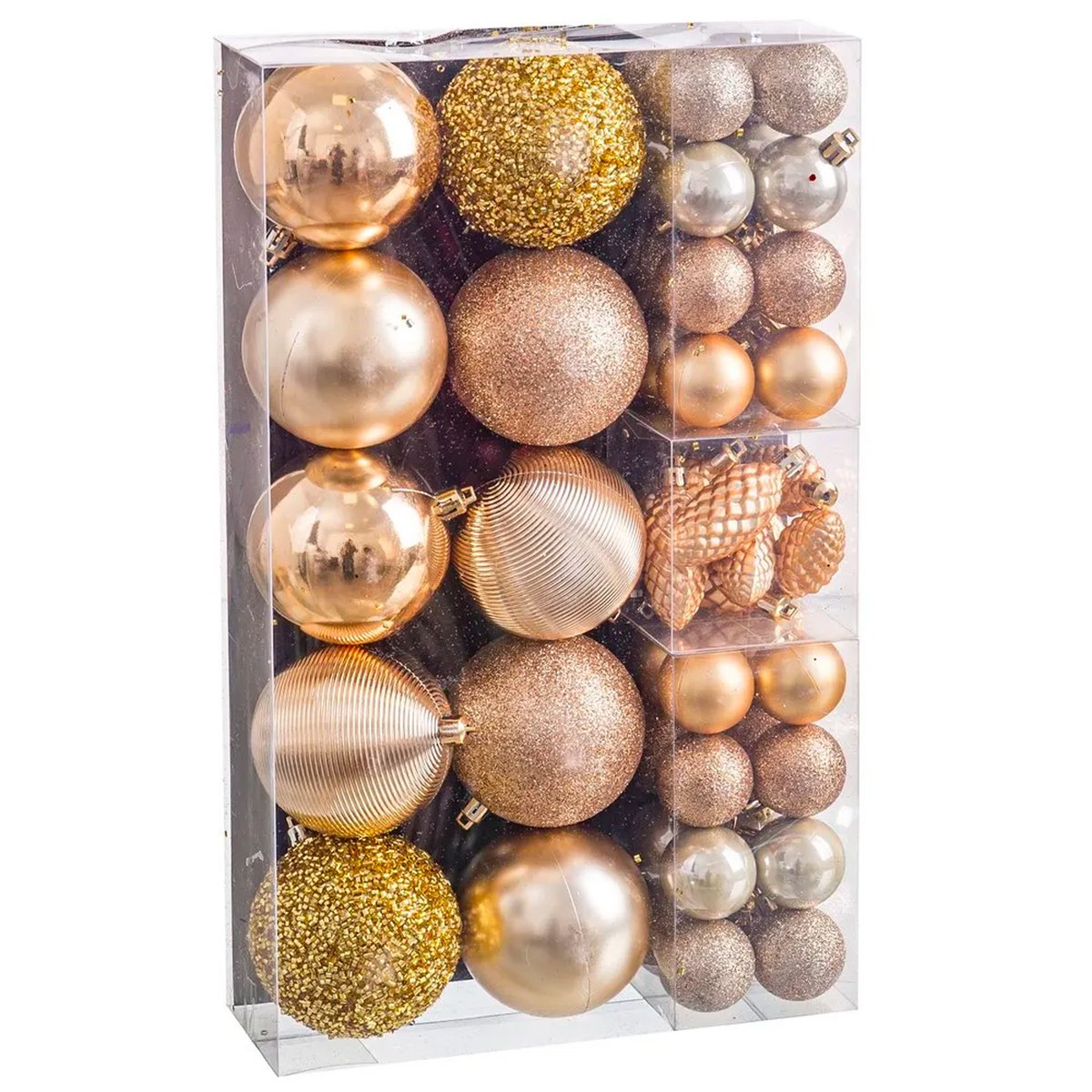 Set de 50 boules de Noël doré doré, WADIGA