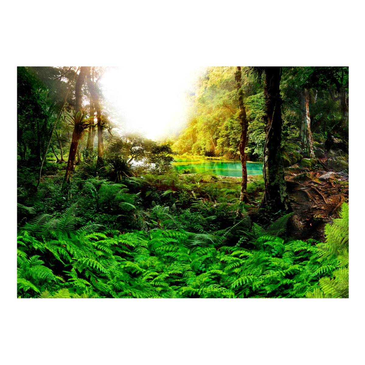 Papier peint intissé panoramique Paysage In tropics blanc, EDEN