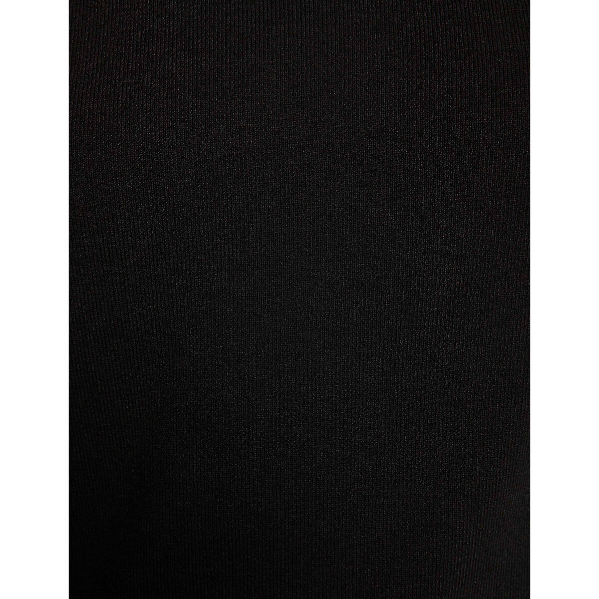Pull col montant en fine maille noir, MORGAN