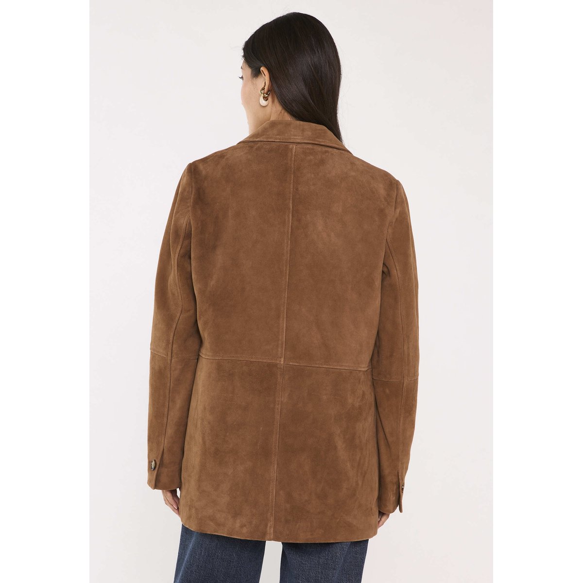 Blazer en cuir suede NELIA camel clair, Maison 123