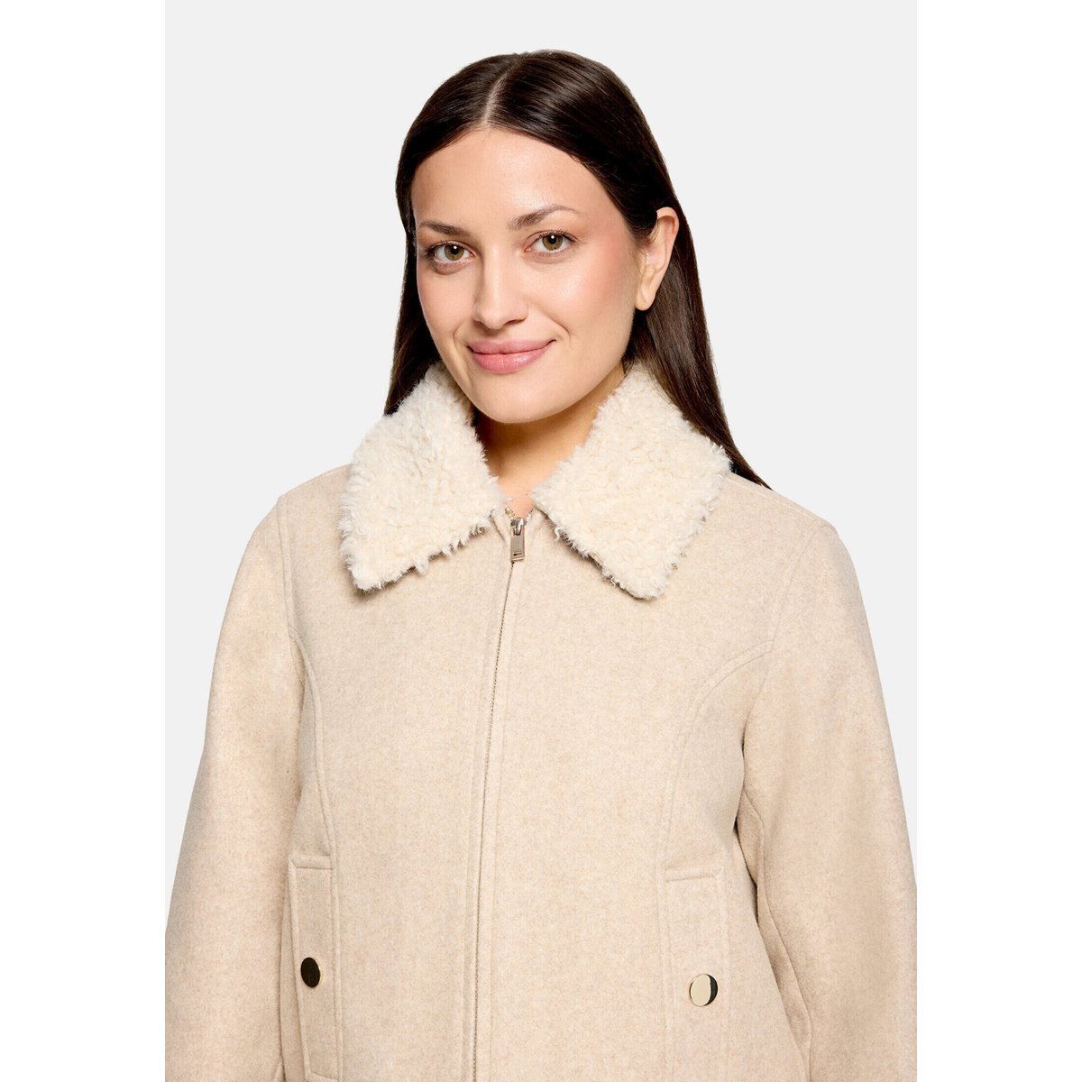 Veste casual à col taupe, CARTOON