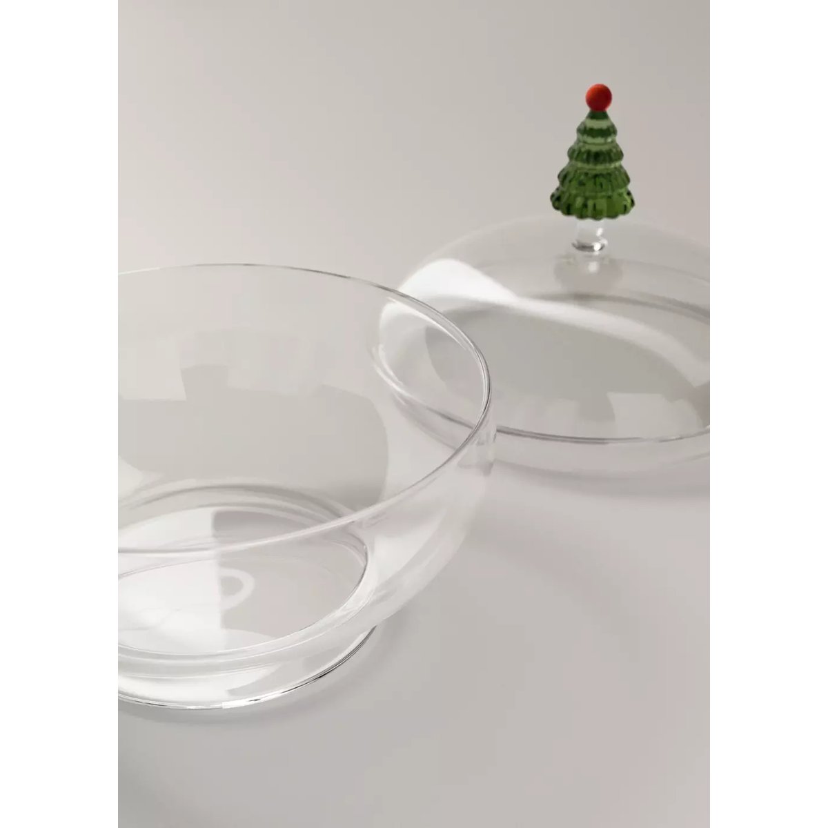 Sucrier en verre avec couvercle à détail sapin vert forêt, MANGO HOME